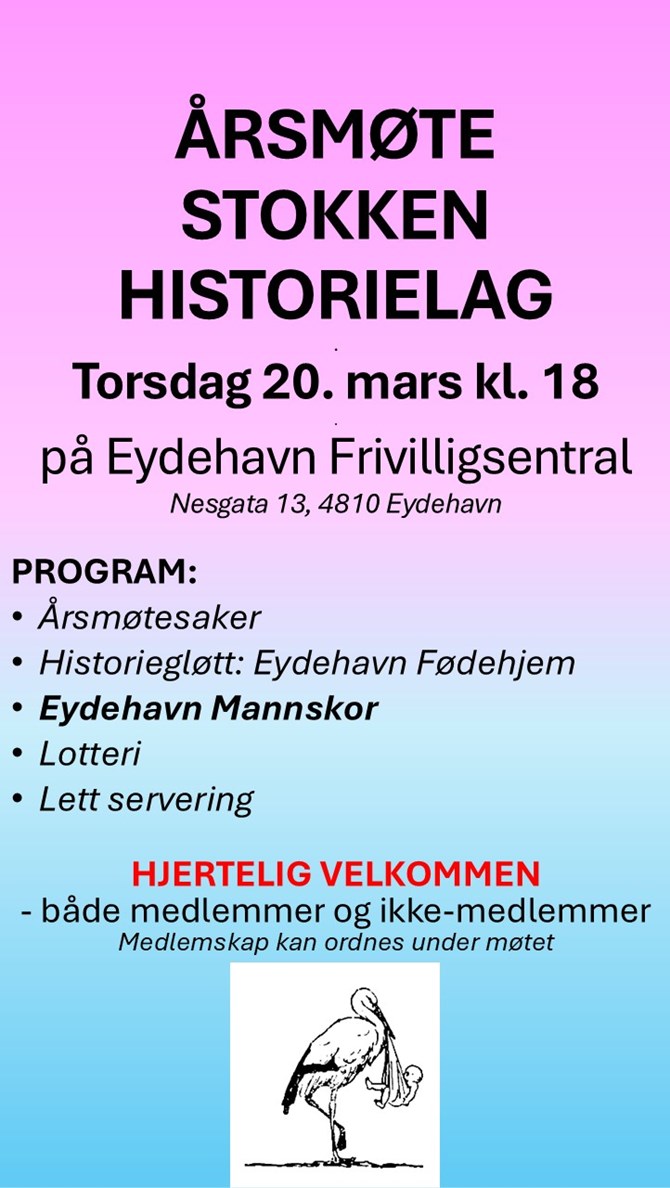 Plakat Årsmøte Stokken Historielag 2025